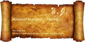 Wasserburger János névjegykártya